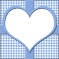 Blue Gingham With Heart Center And Ribbon Background For Your Me