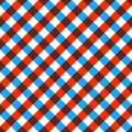 Blue gingham pattern.