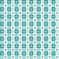 Blue gingham seamless pattern with flowers