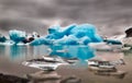 Blue glacier drift ice Jokulsarlon lagoon