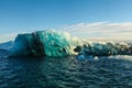 Blue glacier ice, iceberg, Jokulsarlon lagoon, Iceland