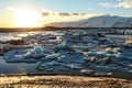 Blue glacier ice, iceberg, Jokulsarlon lagoon, Iceland Royalty Free Stock Photo