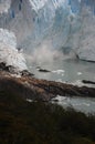 Blue glacier on Lago Grey in Torres del Paine National Park. Glacier on lake