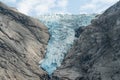 Blue ice of mountain glacier, Norway, Briksdal Glacier Royalty Free Stock Photo