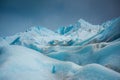 A blue glacier with an uneven surface. Shevelev.