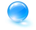 Blue glass ball, 3D shiny icon Royalty Free Stock Photo