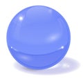 Blue glass ball. 3d sign with shadow Royalty Free Stock Photo