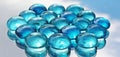 Blue glass balls are reflected Royalty Free Stock Photo