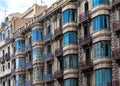 Glass Bay Windows on Old Apartment Royalty Free Stock Photo