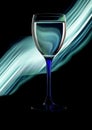 A blue glass on a black background Royalty Free Stock Photo
