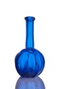 Blue glass bottle handmade