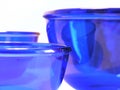 Blue glass bowls