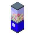 Blue glass bubblegum machine icon isometric vector. Colorful balls