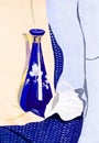 Blue glass carafe