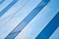 Blue glass ceiling, roof, wall, facade. Close up Royalty Free Stock Photo