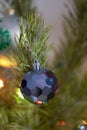 Blue glass Christmas tree toy Royalty Free Stock Photo