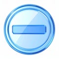 Blue Glass Circle Button Icon with Rectangular Element Royalty Free Stock Photo