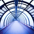 Blue glass corridor Royalty Free Stock Photo