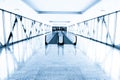 Blue glass corridor in office centre Royalty Free Stock Photo