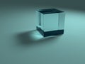 Blue glass cube