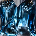 Blue glass decanter detail--macro