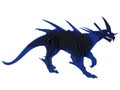 Blue glass dragon illustration