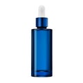 Blue glass dropper bottle, essential oil vial, vector
