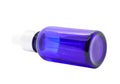 Blue glass dropper serum bottle on white background Royalty Free Stock Photo