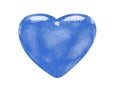 Blue glass effect patterned heart