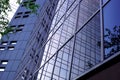 Blue glass facade of office building in Bucharest Royalty Free Stock Photo