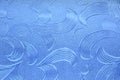 Blue glass with flower pattern Royalty Free Stock Photo