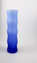 Blue glass flower vase with white gradation Royalty Free Stock Photo