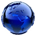 Blue glass globe