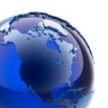 Blue glass globe