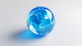 Blue glass globe on a white background
