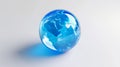 Blue glass globe on a white background Royalty Free Stock Photo