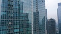 Blue glass modern skyscraper and office building in Jakarta. Glass modern fasade, reflection - Architecture in center Royalty Free Stock Photo