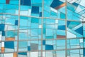 Blue glass mosaic office building Royalty Free Stock Photo