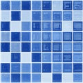 Blue glass mosaic tile wall Royalty Free Stock Photo