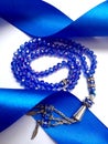 Blue glass necklace Royalty Free Stock Photo