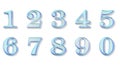 Blue glass numbers