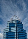 Blue Glass Office Tower with White Trim Royalty Free Stock Photo