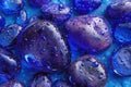 Blue glass pebbles Ai photo Royalty Free Stock Photo