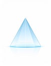 Blue Glass Pyramid on White Background Royalty Free Stock Photo