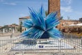 Blue glass sculpture in Murano, Venice, Italy