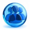 Blue Glass Sphere Group Icon on White Background Royalty Free Stock Photo