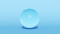 Blue Glass Sphere Sky Ball Bubble Crystal Globe Orb Blue Background Royalty Free Stock Photo