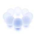 Blue glass spheres