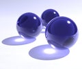 Blue glass spheres