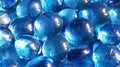 Blue glass spheres background. Closeup macro abstract Royalty Free Stock Photo